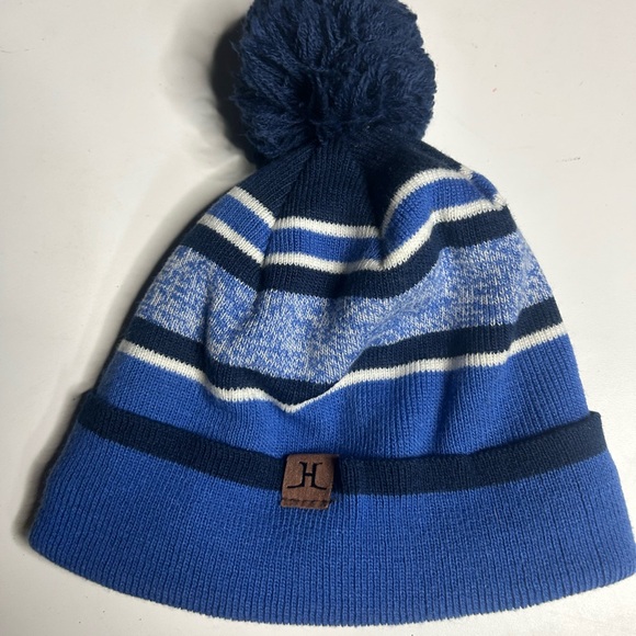 Blue Striped Pom-Pom Beanie - Picture 1 of 2